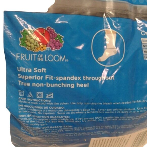 Fruit Of The Loom Size 6-10.5 Crew Socks Girls 10 Pack Black Ultra Soft NEW - Picture 6 of 6